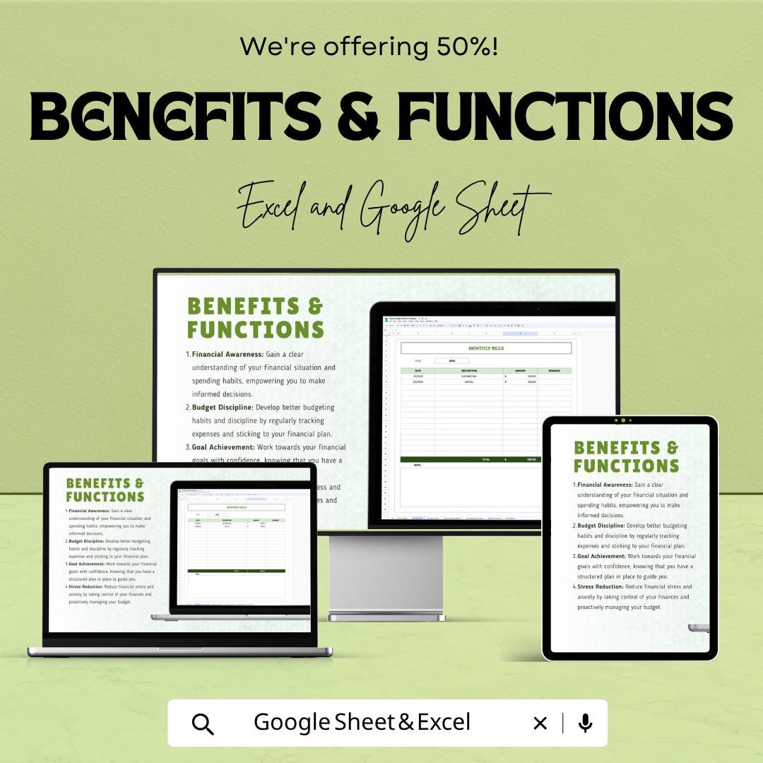 Yearly Budget Planner Template Excel Google Sheets | Annual Budget Spreadsheet | Personal Finance Tracker | Household Budget Planner |