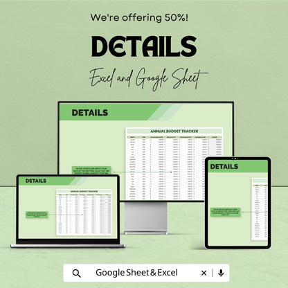 IT Annual Budget Report Template | IT Budget Spreadsheet | Yearly Expense Tracker | Excel & Google Sheets | Business Financial Planner