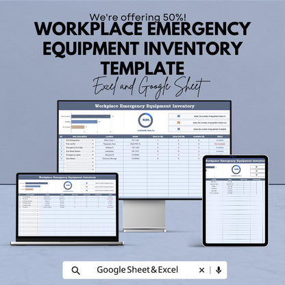 Workplace Emergency Equipment Inventory Template | Safety Equipment Tracker |  Inventory Log | Emergency Supplies Checklist