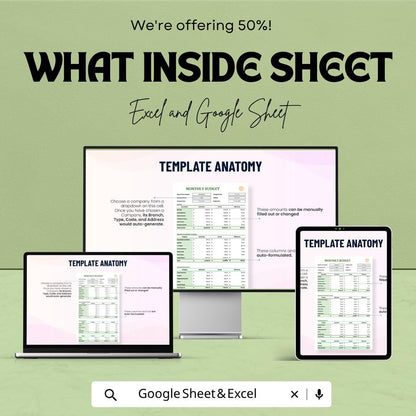 Monthly Budget Template | Business Budget Spreadsheet | Finance Tracker | Company Budget Planner | Income Expense Tracker