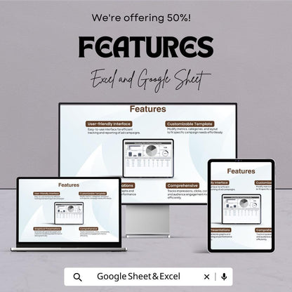 Advertising Video Ad Engagement Tracker Template | Video Ad Metrics Dashboard | Engagement Analytics Spreadsheet | Ad Performance Tracker