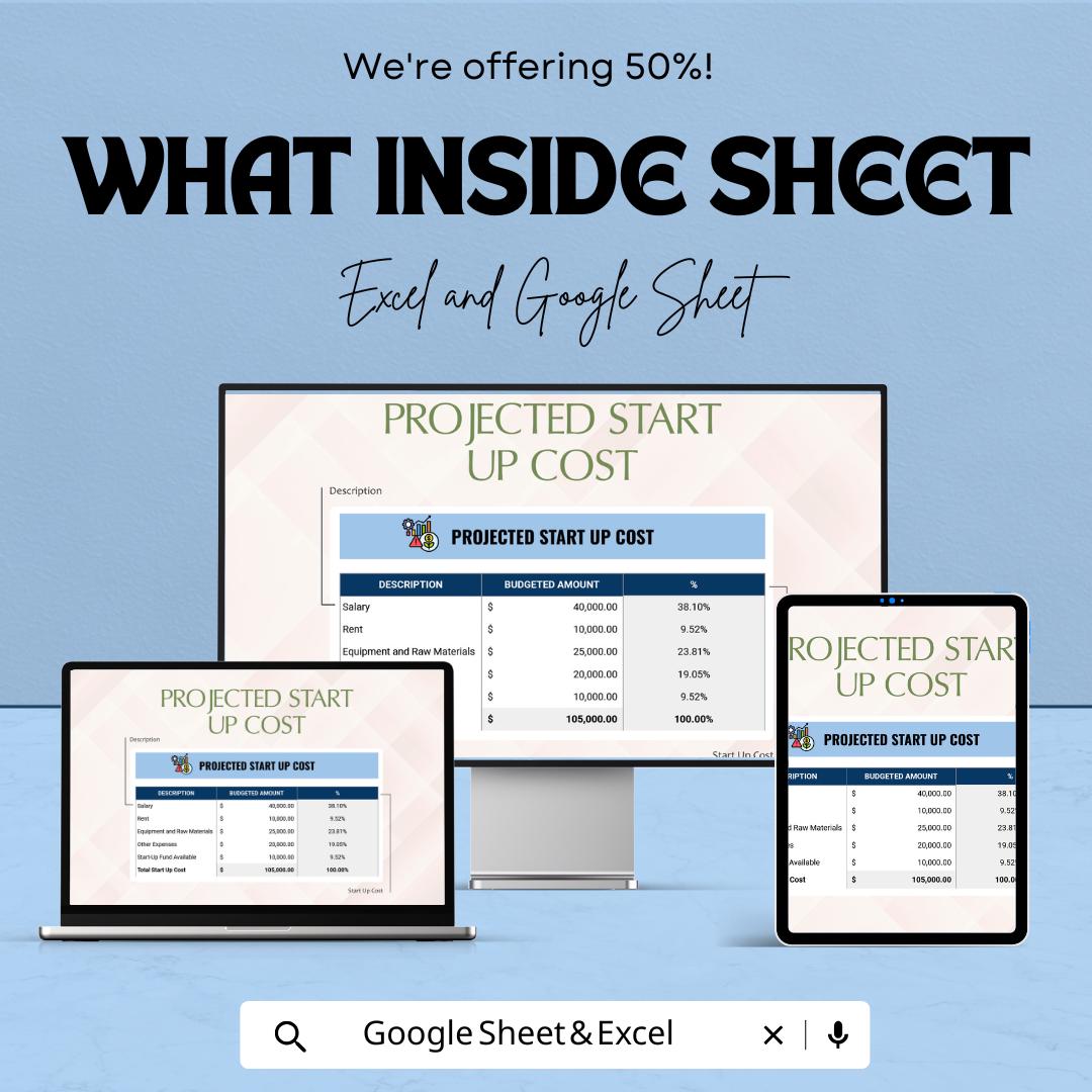 Accounting Plan Template | Financial Planning Spreadsheet | Startup Cost Planner | Budget & Profit Forecast
