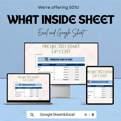 Accounting Plan Template | Financial Planning Spreadsheet | Startup Cost Planner | Budget & Profit Forecast