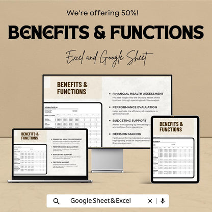 Operating Cash Flow Template , Business Cash Flow Statement, Expense and Revenue Tracker, Financial Planning , Cash Flow Analysis Tool