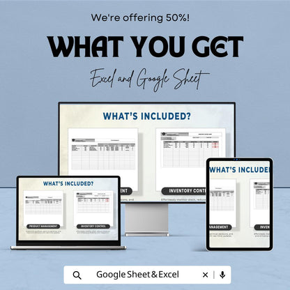 Inventory Control Sheet Template Excel, Stock Management sheet, Inventory Tracker, Product Management Dashboard, Google Sheets Inventory Log