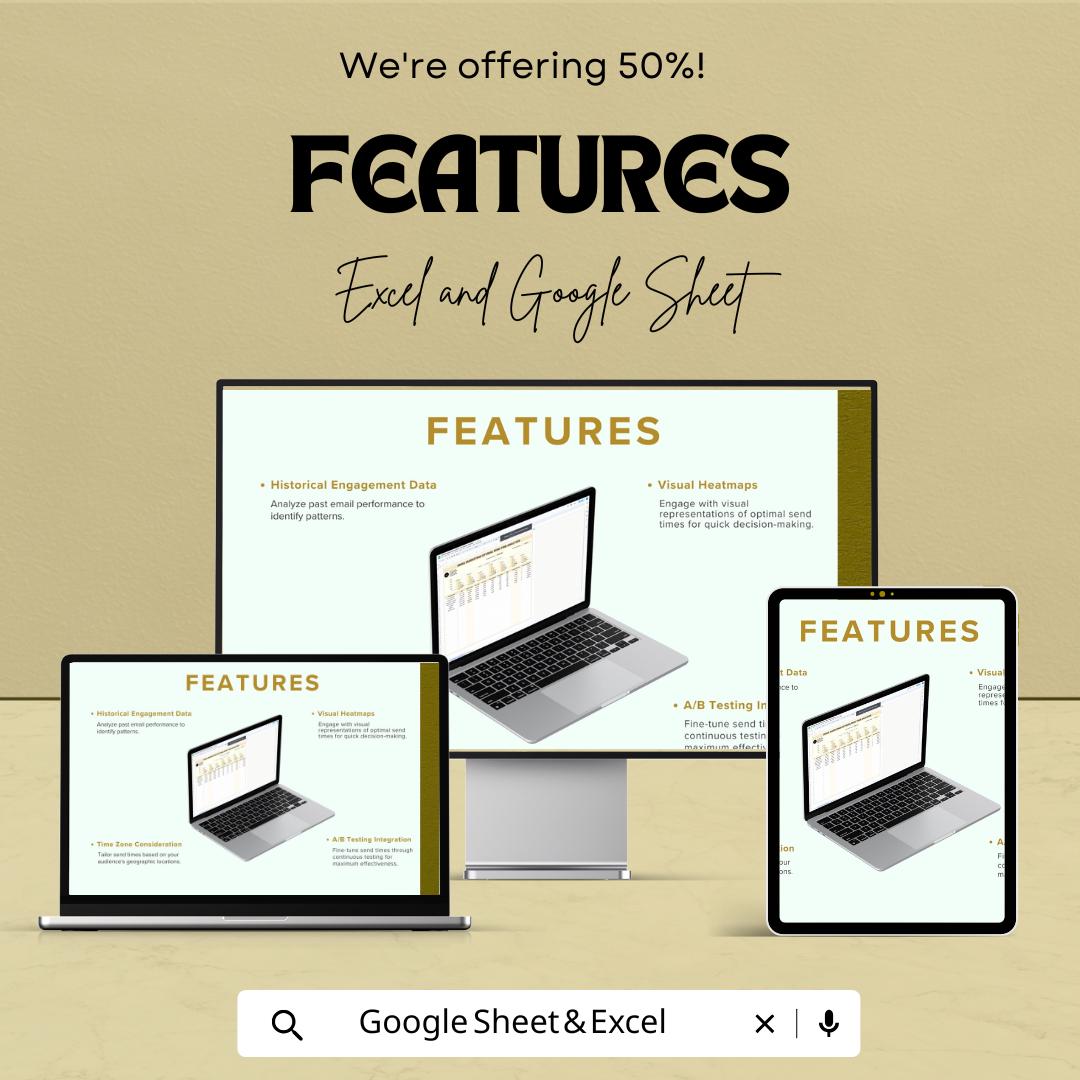 Email Marketing Optimal Send Time Analyzer Template | Email Engagement Tracker | Send Time Optimization Tool | Marketing Analytics Sheet