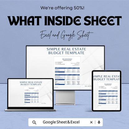 Sales Contract Variation Analysis Tool Template | Real Estate Budget Spreadsheet | Excel & Google Sheets | Financial Planning Template |