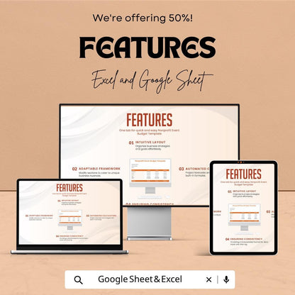 Nonprofit Event Budget Template | Event Budget Spreadsheet | Fundraising Budget Planner | Charity Event Budget Tracker