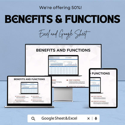 Forecast Income and Expense Template | Business Cash Flow Planner | Excel & Google Sheets | Budget and Financial Forecast