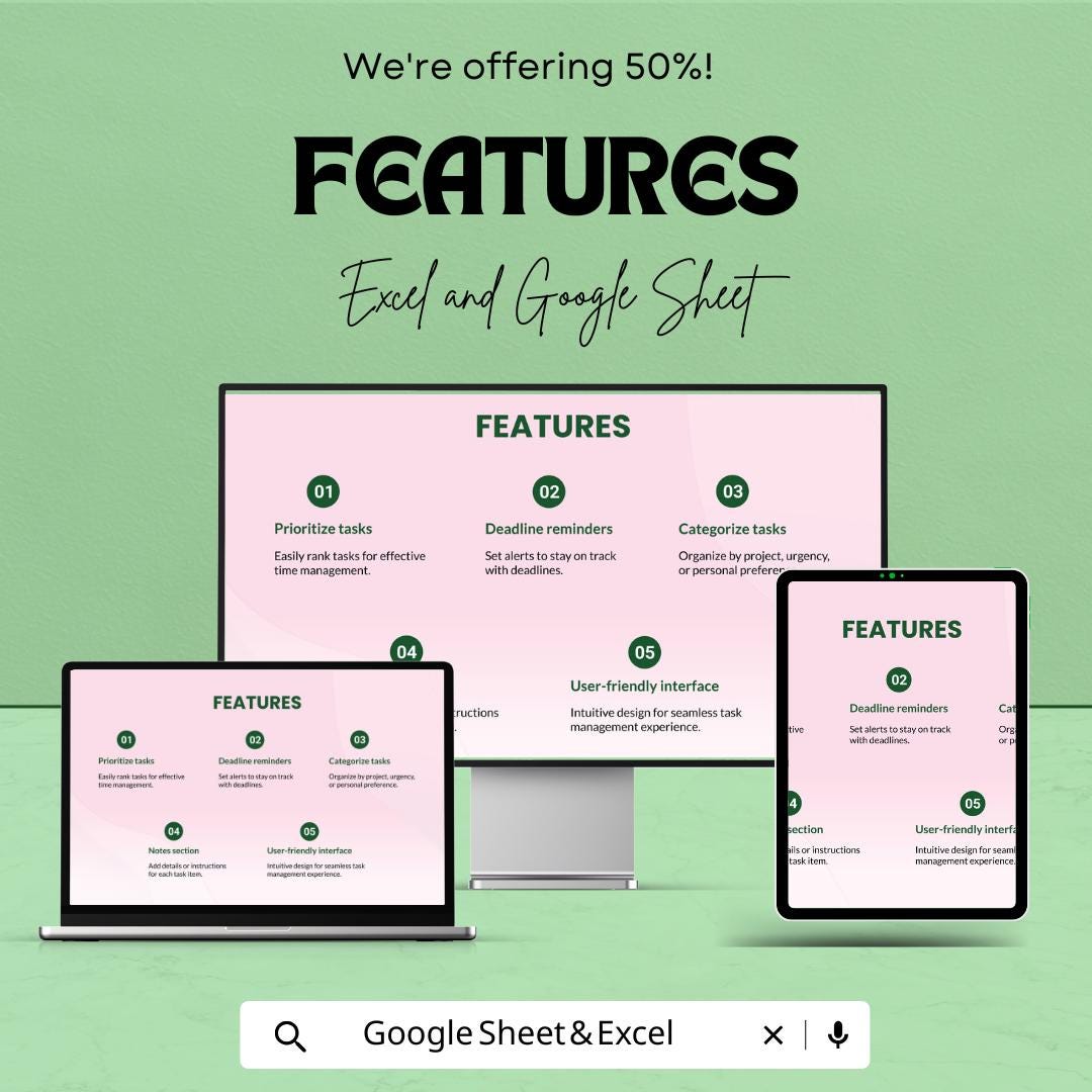 To Do Checklist Sheet for Excel and Google Sheets | Task Management Template | Track Progress, Deadlines, & Productivity | Customizable