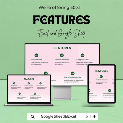 To Do Checklist Sheet for Excel and Google Sheets | Task Management Template | Track Progress, Deadlines, & Productivity | Customizable