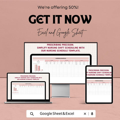 Nursing Schedule Template | Nurse Shift Schedule | Staff Roster Spreadsheet | Healthcare Scheduling Template