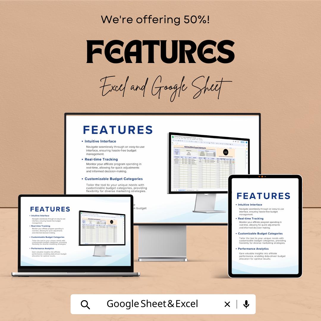 Marketing Affiliate Budget Template, Affiliate Program Tracker, Excel & Google Sheets Marketing Budget Tool, Affiliate Expense Planner