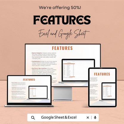Startup Budget Plan Template | Business Budget Spreadsheet | Startup Financial Planning Sheet | Excel & Google Sheets | Expense Tracker