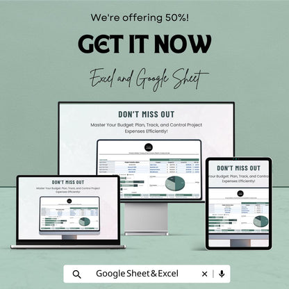 Operations Project Budget Planner - Google Sheets Template | Project Cost Tracking, Budget Management, Expense Control, Financial Planning
