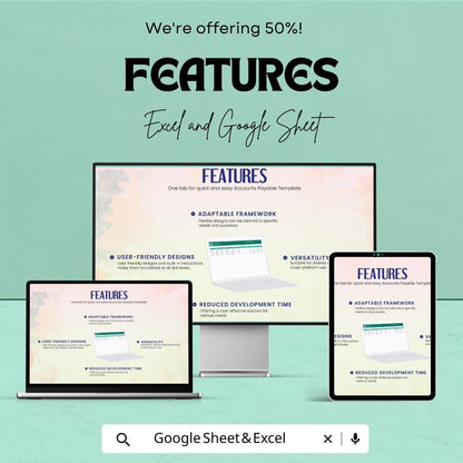 Accounts Payable Template | Excel & Google Sheets | Supplier Management Tracker | Bill Tracking Spreadsheet | Business Finance Organizer