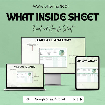 Graphic Designer Cost Estimate Sheet | Excel and Google Sheets | Freelance and Agency Template | Budgeting & Pricing Tool |