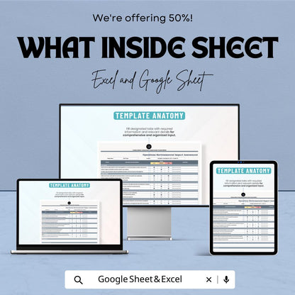 Operations Environmental Impact Assessment Template | Excel & Google Sheets | Environmental Risk Analysis Tool