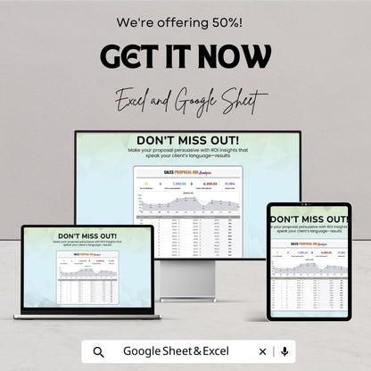 Sales Proposal ROI Analysis Template | ROI Tracker Dashboard | Sales Performance Report | Return on Investment Calculator