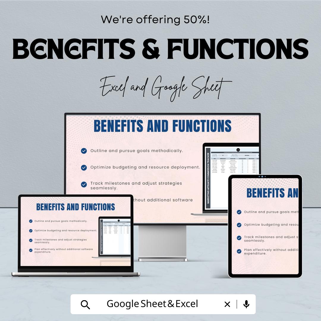 Marketing Affiliate Commission Tracker | Excel & Google Sheet | Sales Commission Log | Digital Template for Affiliate Managers