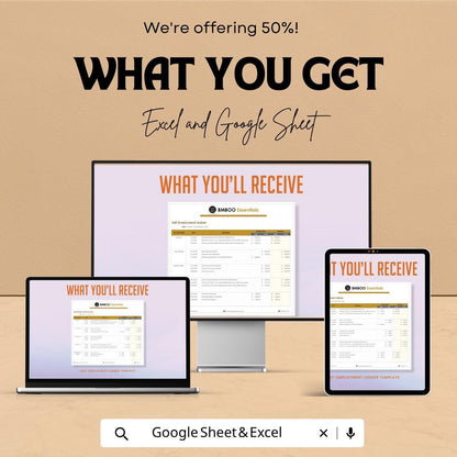 Self Employment Ledger Template | Small Business Bookkeeping Spreadsheet | Income Expense Tracker | Business Accounting Ledger
