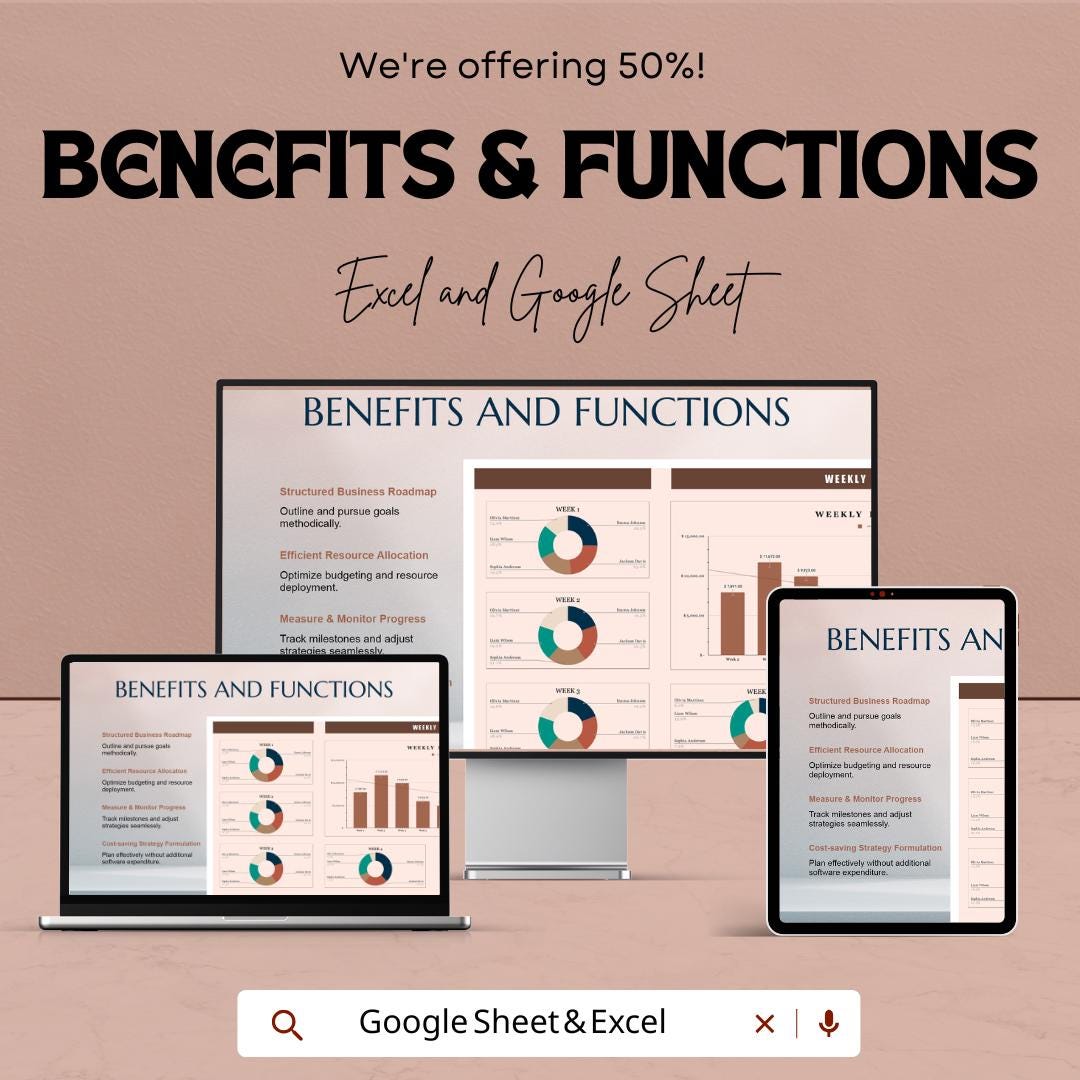 Weekly Chart Sheet | Track Weekly Sales, Performance & Data | Excel and Google Sheets Template | Productivity Tool