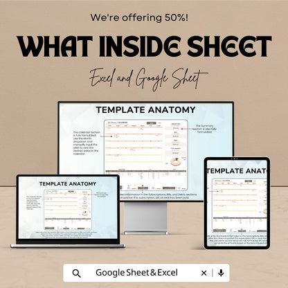 Bill Planner Calendar Sheet for Excel & Google Sheets | Monthly Bill Tracker Template | Budget Planner | Instant Download