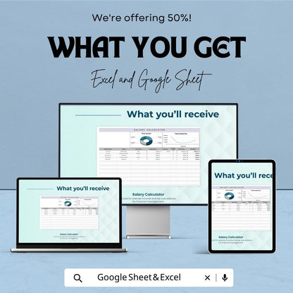 Salary Calculator Template | Payroll Calculator Spreadsheet | Employee Salary Sheet | Monthly Salary Tracker | Payroll Management Template