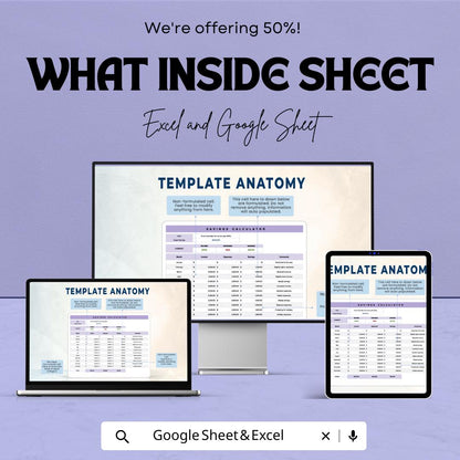 Saving Calculator Sheet | Excel & Google Sheets | Budget and Savings Tracker | Financial Planning Template