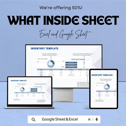 Inventory Template | Stock Tracker | Product Management Spreadsheet | Small Business Inventory Log | Stock Control Sheet