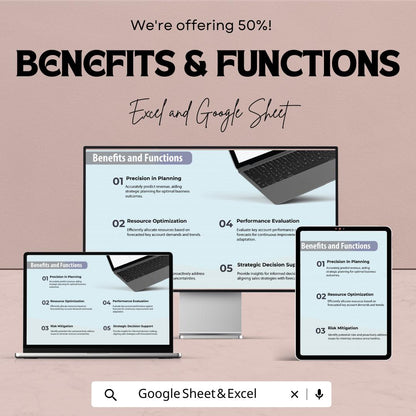 Sales Key Account Revenue Forecast Template | Excel & Google Sheets | Sales Tracker | Revenue Planner | Forecast Spreadsheet | KPI Dashboard
