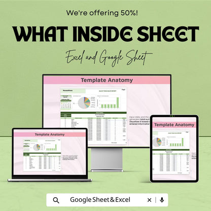 Sales Report Template | Sales Team Report Dashboard | Monthly Sales Analysis sheet | Excel and Google Sheets | Sales Performance Tracker