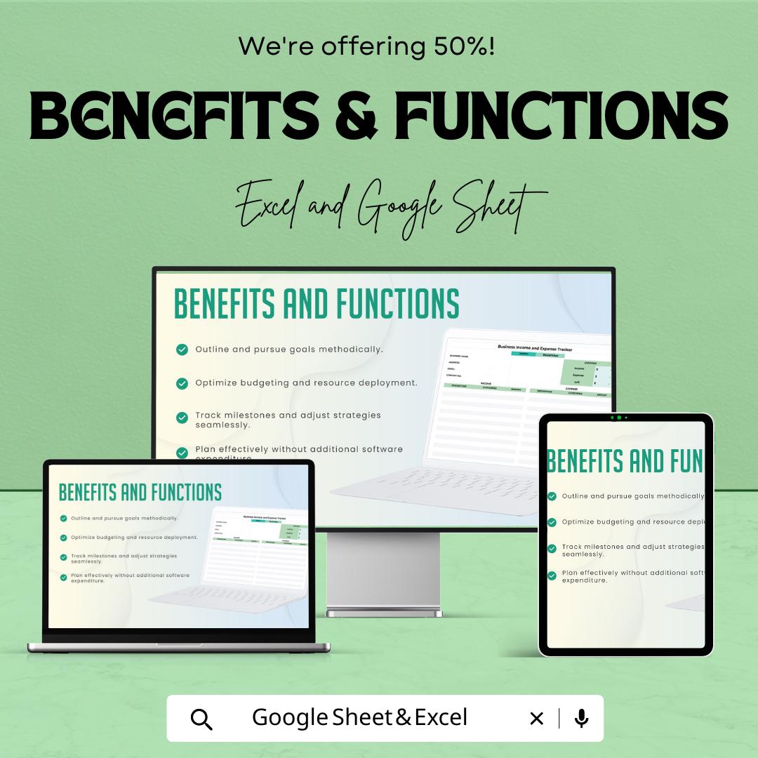Business Income and Expense Tracker Template | Excel & Google Sheets | Small Business Finance, Monthly Income Expense Spreadsheet