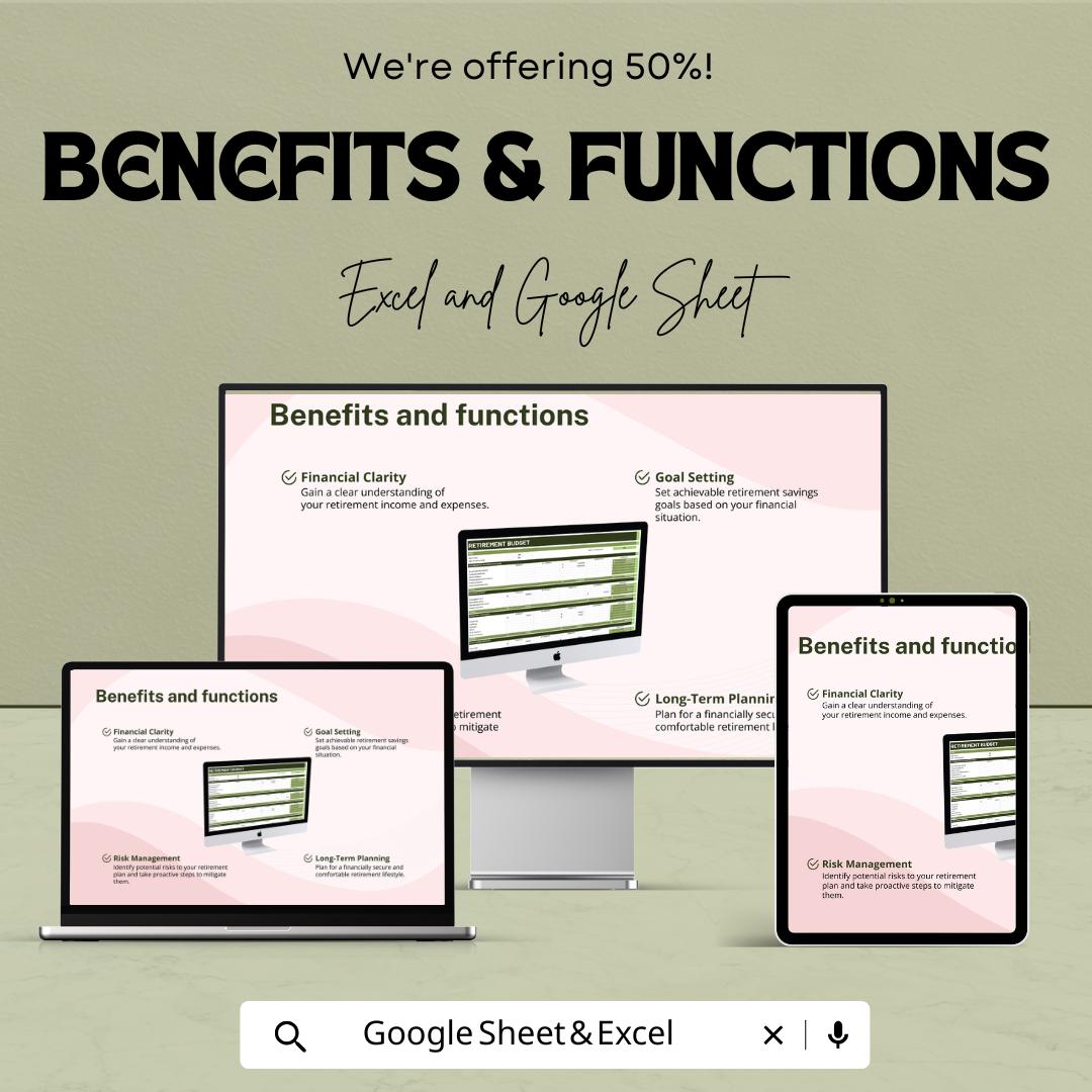 Early Retirement Budget | Excel and Google Sheets Retirement | Financial Independence Tracker | Income and Expense | Savings Forecast Tool