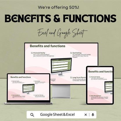 Early Retirement Budget | Excel and Google Sheets Retirement | Financial Independence Tracker | Income and Expense | Savings Forecast Tool