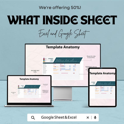 Business RACI Chart Template | Project Responsibility Matrix | Team Roles and Task Assignment Tracker | Excel and Google Sheets Template