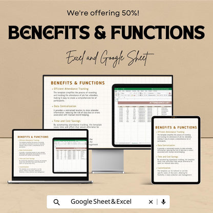 Job Fair Attendee Tracker HR Sheet | Excel & Google Sheets | Event Registration | Candidate Log | HR Spreadsheet | Instant Download