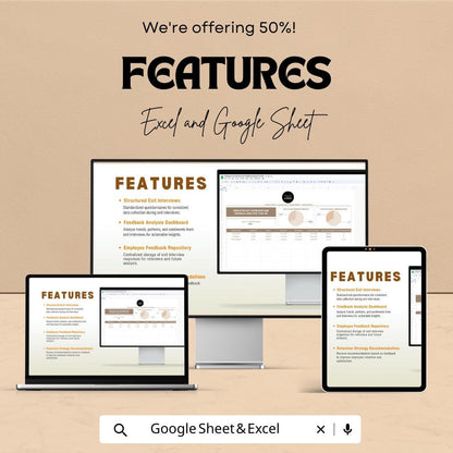 Employee Exit Interview and Feedback Analysis Tool HR Template | Exit Interview Dashboard | Employee Feedback Tracker