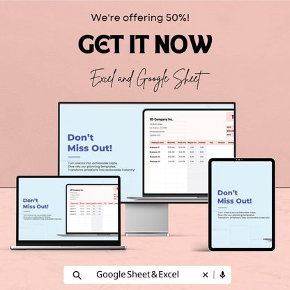 Timesheet Format Sheet for Employees | Editable Google Sheet & Excel Template | Track Hours, Overtime, and Pay