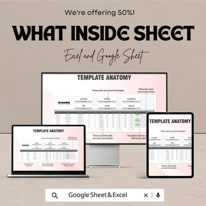 Accounting Procedure Efficiency Template | Excel & Google Sheets | Accounting Process Tracker | Financial Efficiency Spreadsheet