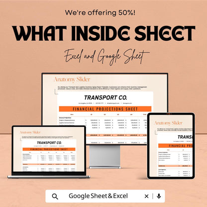 Transport and Logistics Financial Projections Spreadsheet | Revenue Forecasting Template | Budget Planning Sheet | Fleet Finance Model