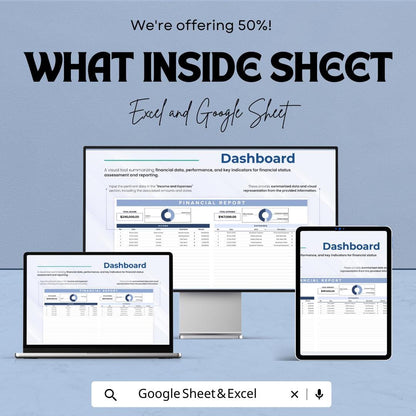 Financial Report Sheet Template | Excel & Google Sheets | Income and Expense Tracker, Financial Dashboard, Business Reporting Tool