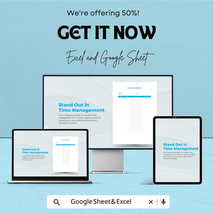 Event Schedule Sheet | Excel & Google Sheets Template | Customizable Event Planning Tracker