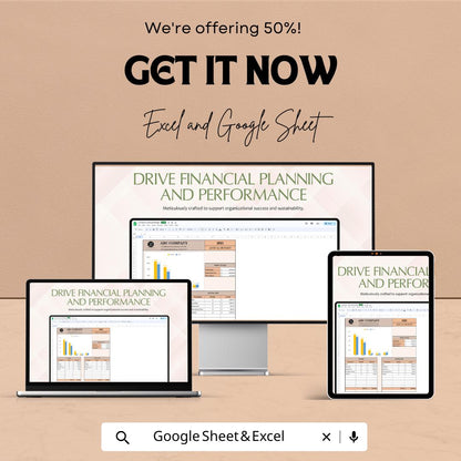 Company Annual Budget Template | Excel & Google Sheets | Business Budget Planner | Financial Planning Spreadsheet