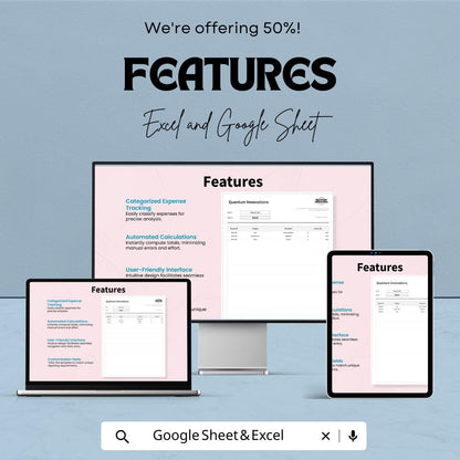 Expense Report Accounting Template | Expense Tracker Spreadsheet | Business Expense Log | Automated Calculations | Finance Template