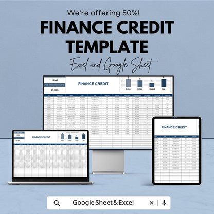 Finance Credit Template | Credit Account Tracker | Credit Monitoring Spreadsheet | Loan & Balance Management Tool