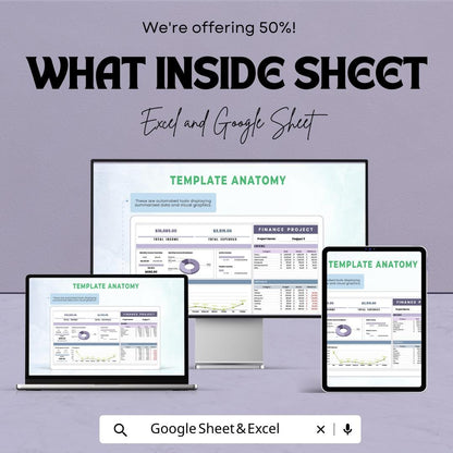 Finance Project Template | Project Budget Planner | Cost Forecasting Spreadsheet | Expense Tracking Sheet