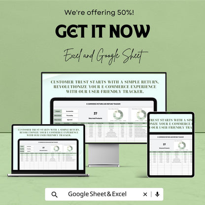 E-Commerce Return and Refund Tracker Sheet – Excel & Google Sheet Template for Hassle-Free Management