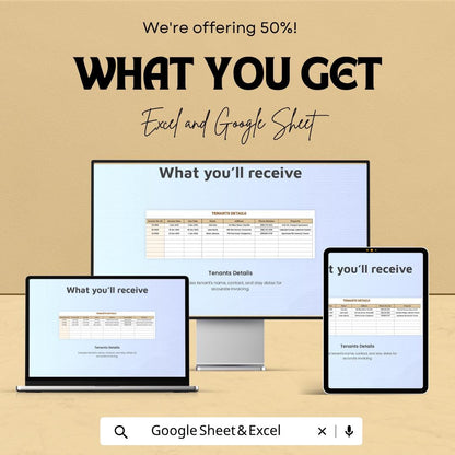 Short Term Rental Invoice Template | Vacation Rental Invoice Spreadsheet | Airbnb Invoice Tracker | Excel & Google Sheets