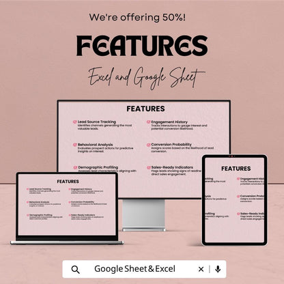 Sales Lead Scorecard Template | Lead Tracking Spreadsheet | Sales Pipeline Tracker | Excel & Google Sheets | Lead Management Sheet